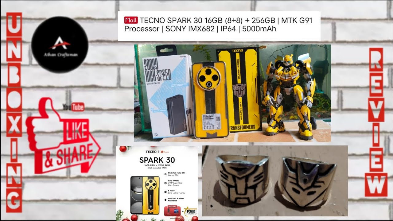 Tecno Spark 30 16GB (8+8) + 256GB, MTK G91 Processor, Sony IMX682, IP64, 5000mAh.  Unboxing review.