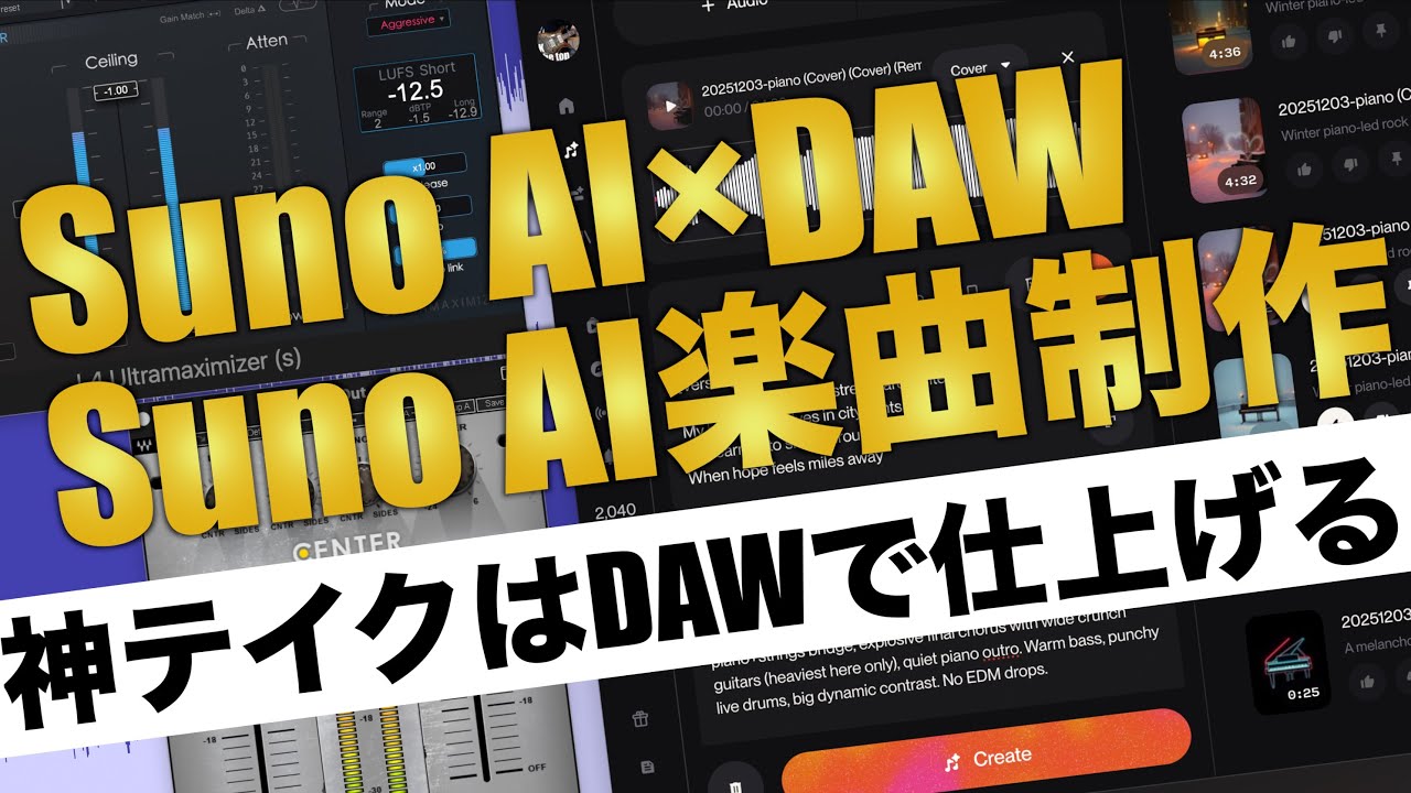 DAW×Suno AI制作術｜神テイクを作り直さない！DAWで仕上げて音質アップ