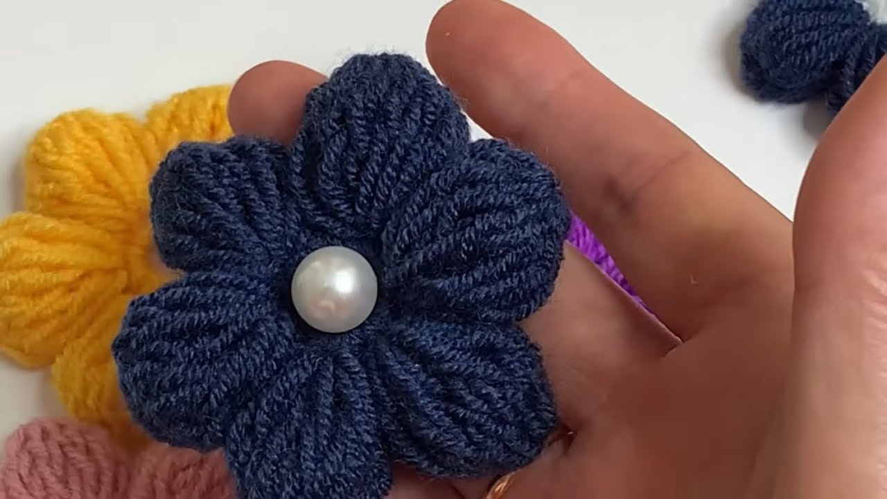 Пышный цветок способом 3. Вяжем крючком.🧶