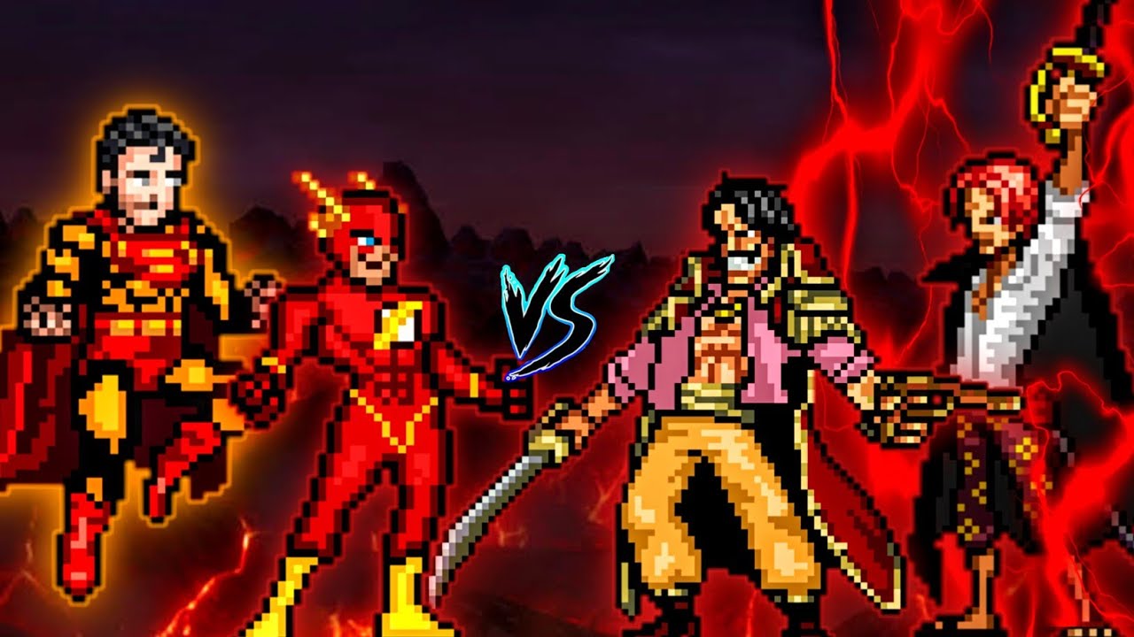 Superman V2 OP & Flash OP VS Shanks OP & Prime Gol D Roger OP #Mugen #SOLOLEGION