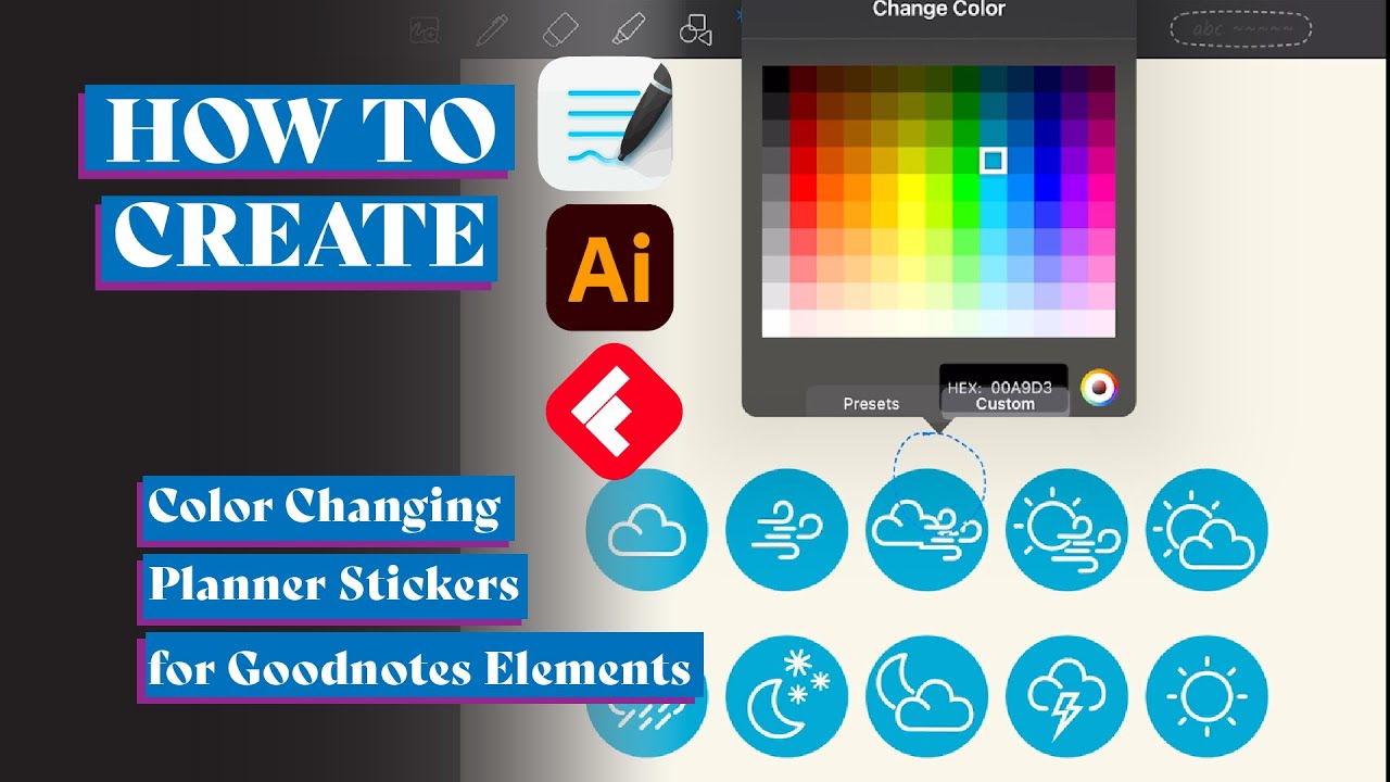 Create colour changing stickers for Goodnotes Elements Quick & Easy