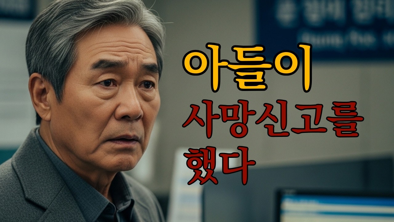 은행에서 사망자라고 했습니다. 신고자는 제 아들이었습니다