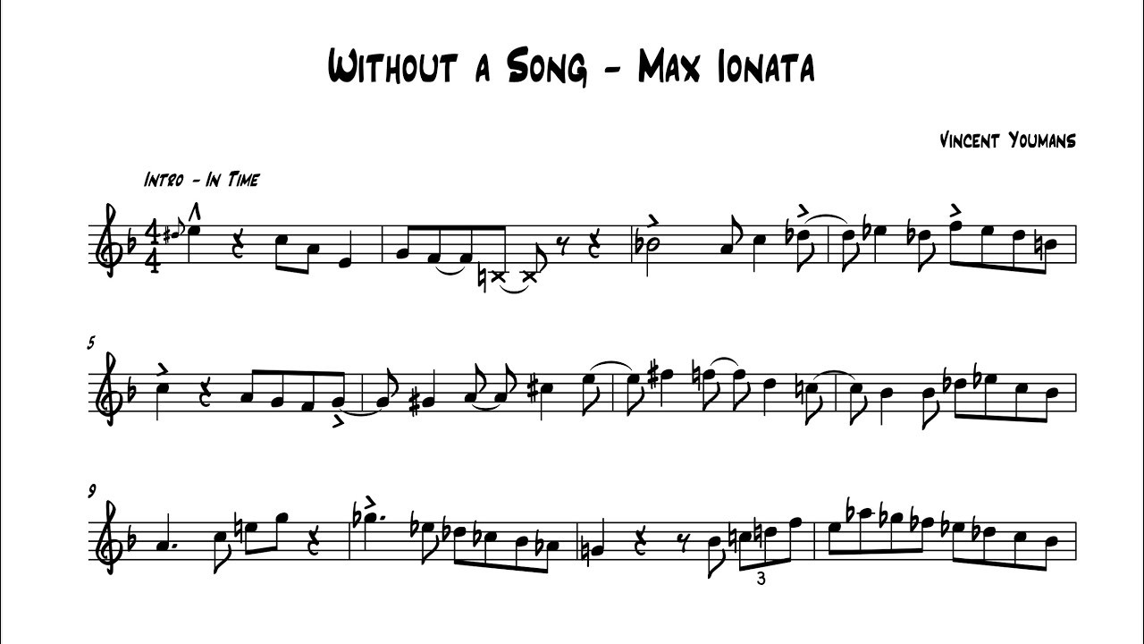 Without a Song - Max Ionata (Bb Solo Transcription)