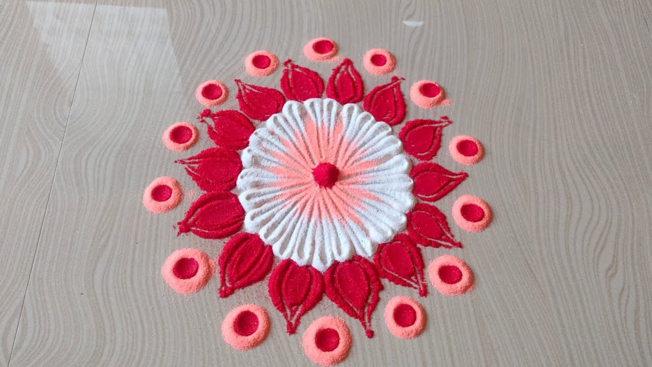 Easy rangoli design 🤩.#youtubevideo #easyrangoli #rangolidesigns 