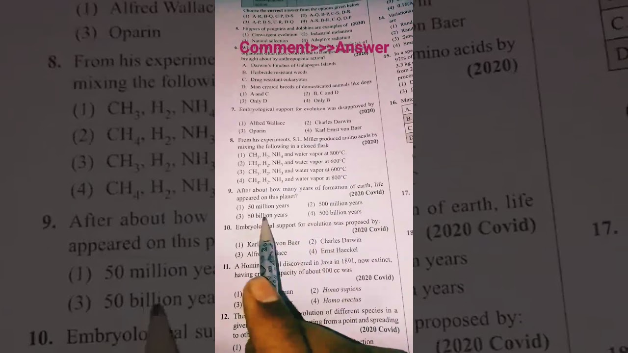 #Neet MCQ,#biology,#Evolution