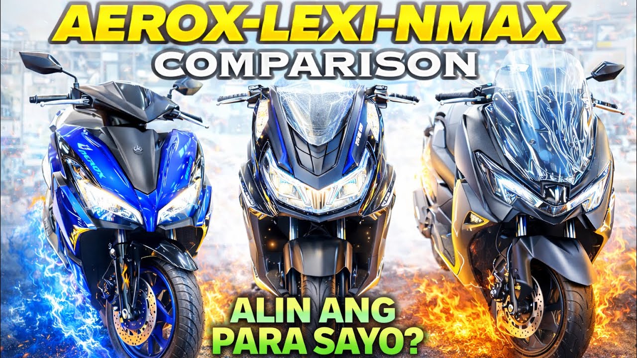 COMPARISON NG MGA BIGATING MAXISCOOT NG YAMAHA, LEXI155,AEROX155 AT NMAX155.ALAMIN ANG PARA SAYO!