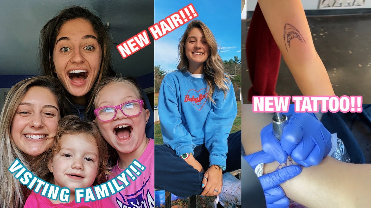 TATTOO VLOG: visiting family in NH, new ink & dying my hair!!!
