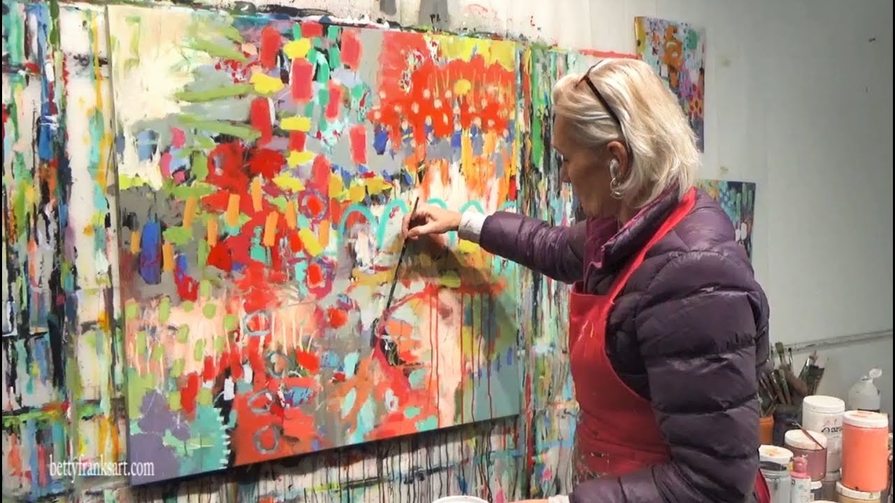 Abstract Field of Flowers (plus finding your style & social media) - Betty Franks Art