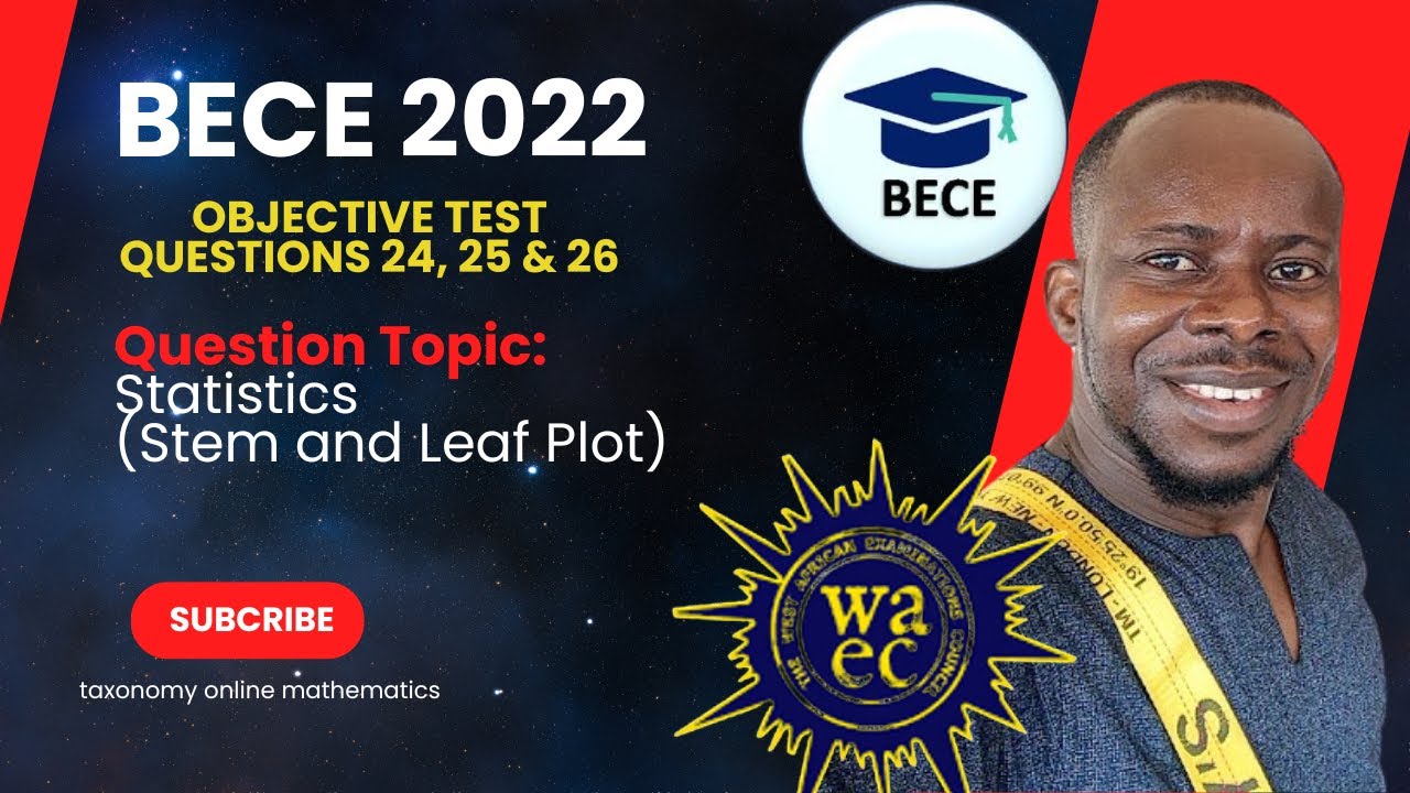 BECE 2022 || Finding mode & median of a Stem and Leaf Plot || Objective Test Que. No. 24, 25 and 26