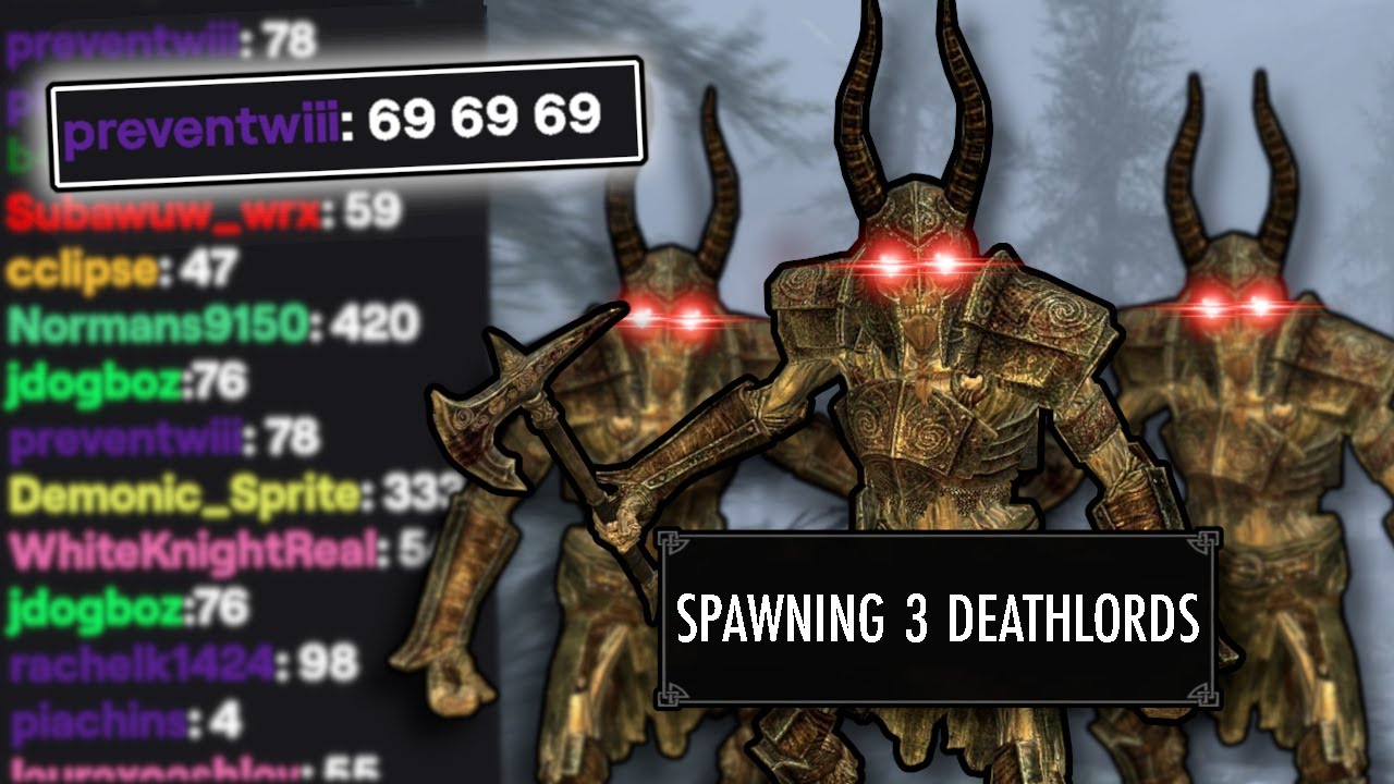 Skyrim, но чат Twitch вызывает ХАОС из-за чисел