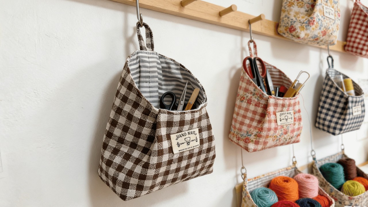 How to Sew a Gingham Hanging Bag | Easy Beginner Sewing Tutorial