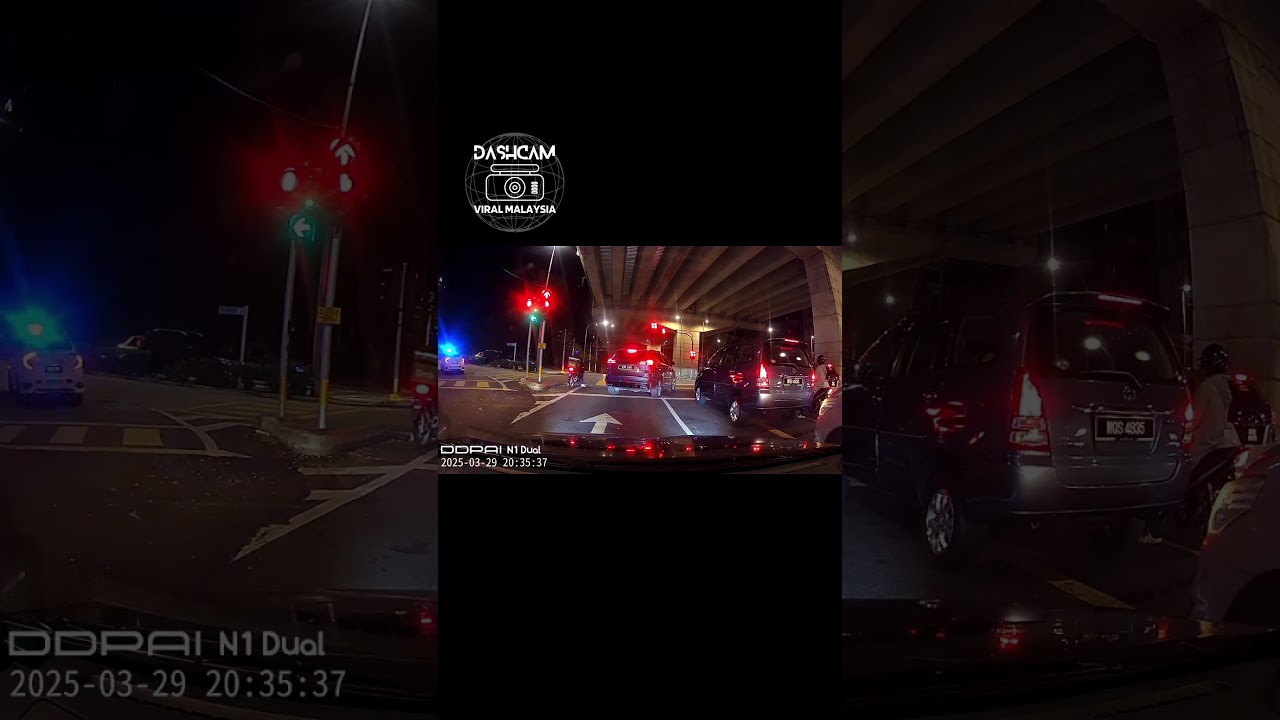 2 incidents in one footage #malaysia #dashcam #driver #motorbike #polis