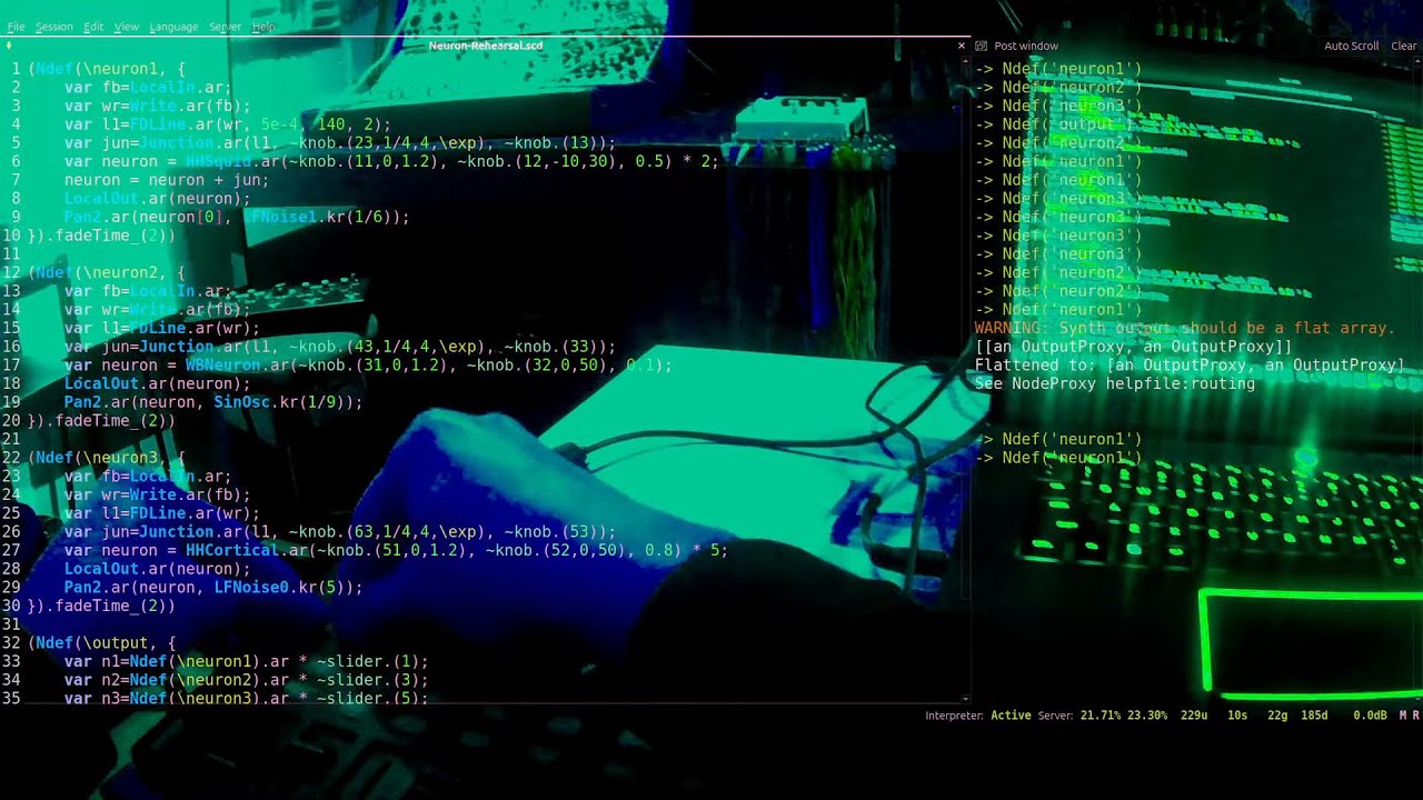 Live Coding with Neuron Models - Audioblast online concert