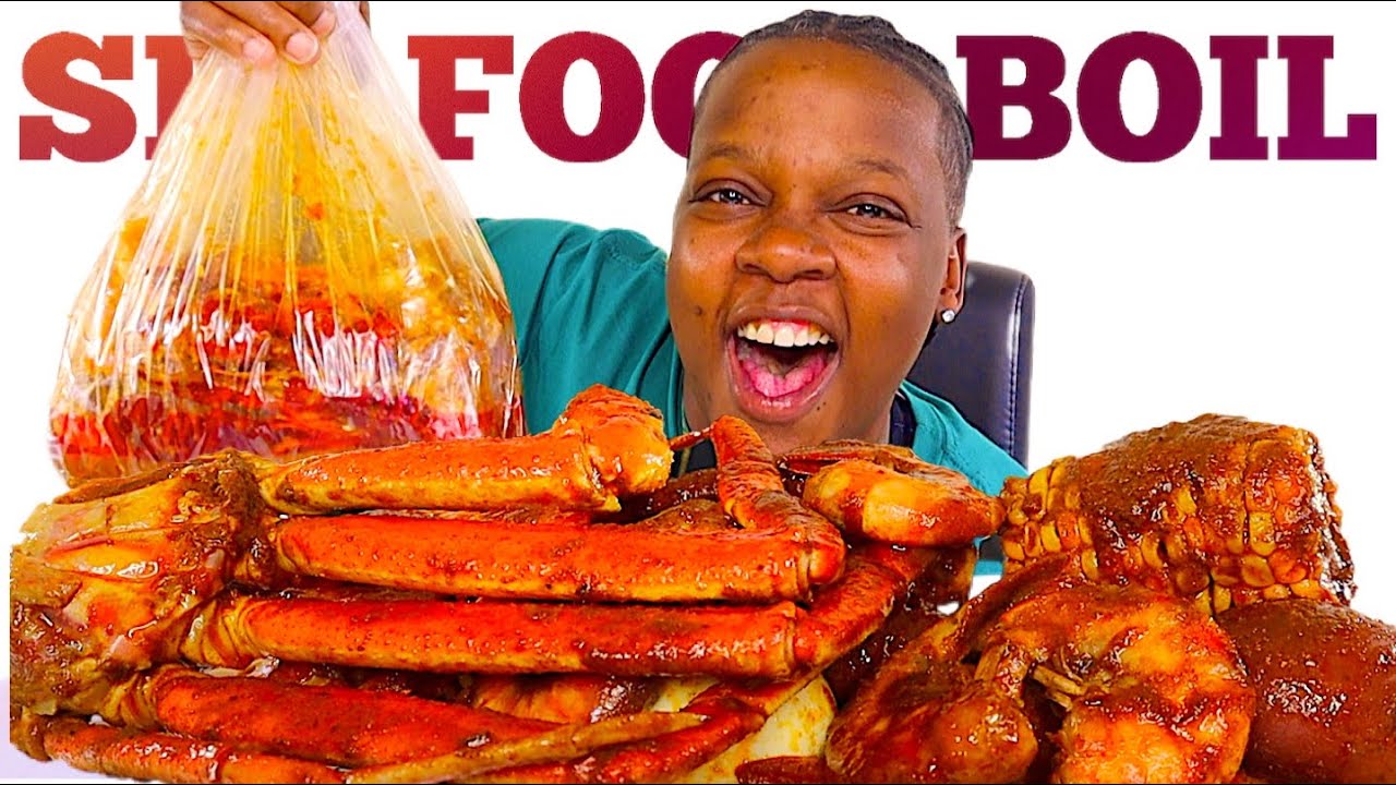 GIANT CRAWFISH + SNOW CRABS • SEAFOOD BOIL MUKBANG❗️