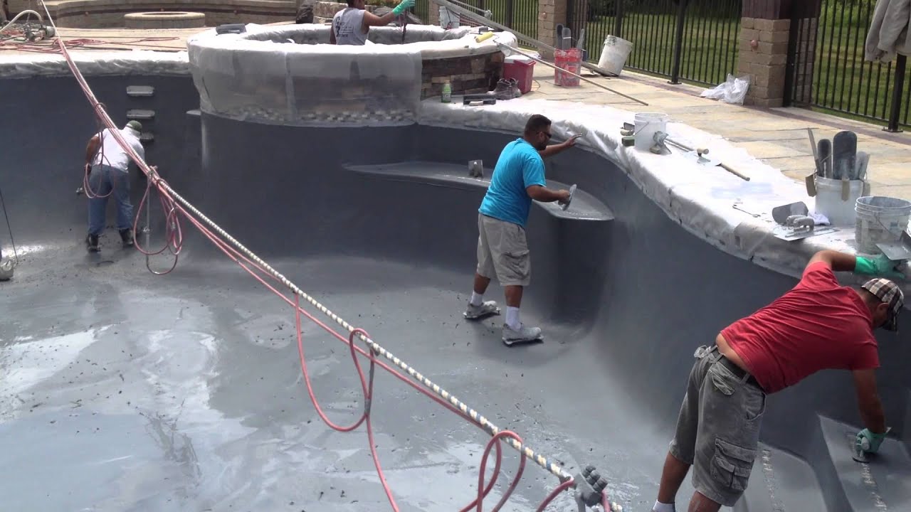 Washington Township Michigan Gunite Pool Pebble Sheen Coating Installation
