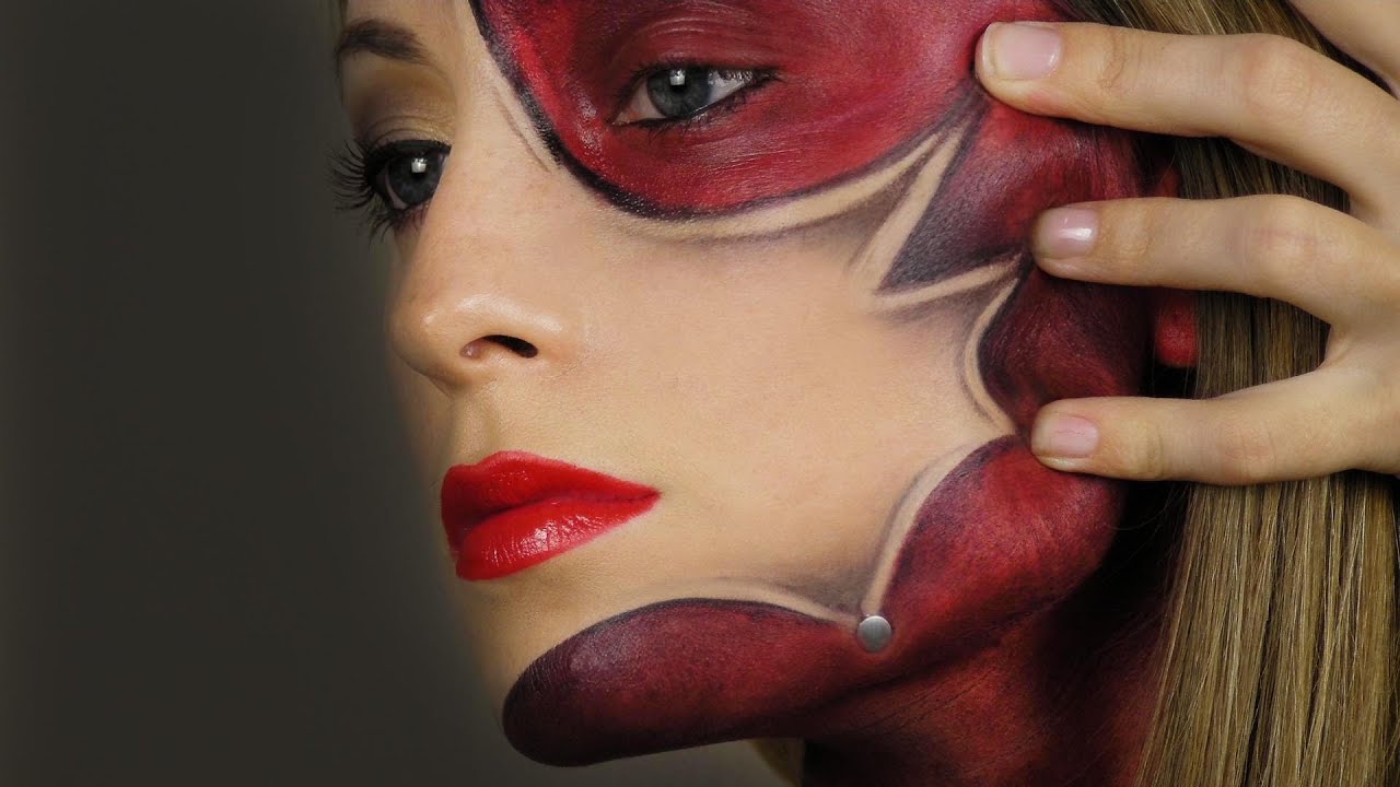 Exposed Muscle, Pulled & Stapled Skin Halloween Makeup