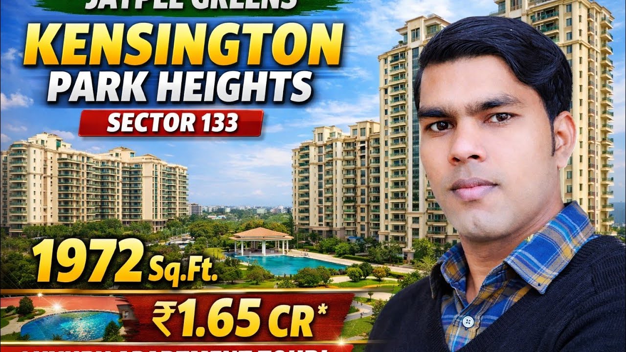 Luxury 3BHK + Servant | 1972 Sqft | Jaypee Kensington Park Heights, Sector 133 | Golf Course Living