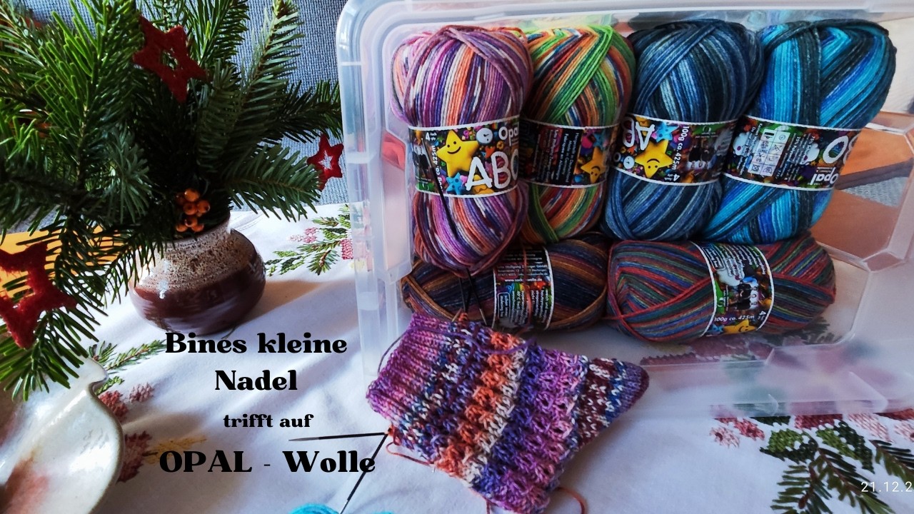Opal Wolle trifft auf Bines kleine Nadel, Opal-Abo im Dezember mit weihnachtlicher Überraschung