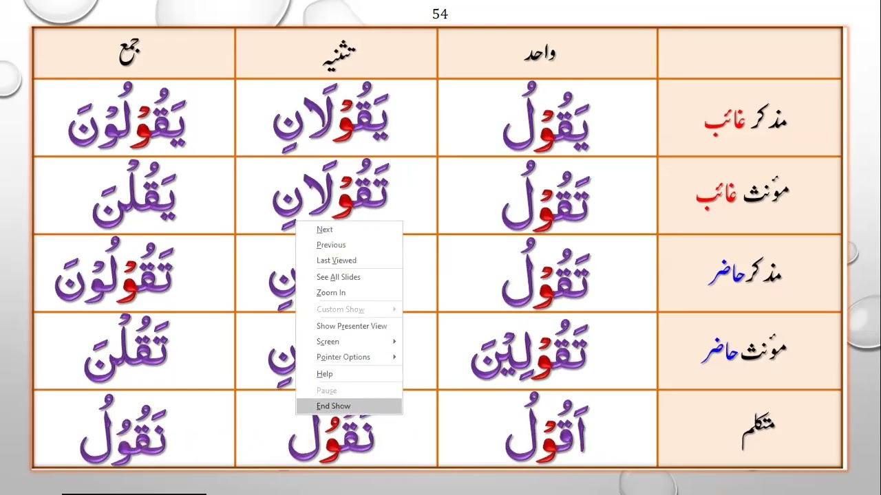 غیرصحیٖح افعال سبق8