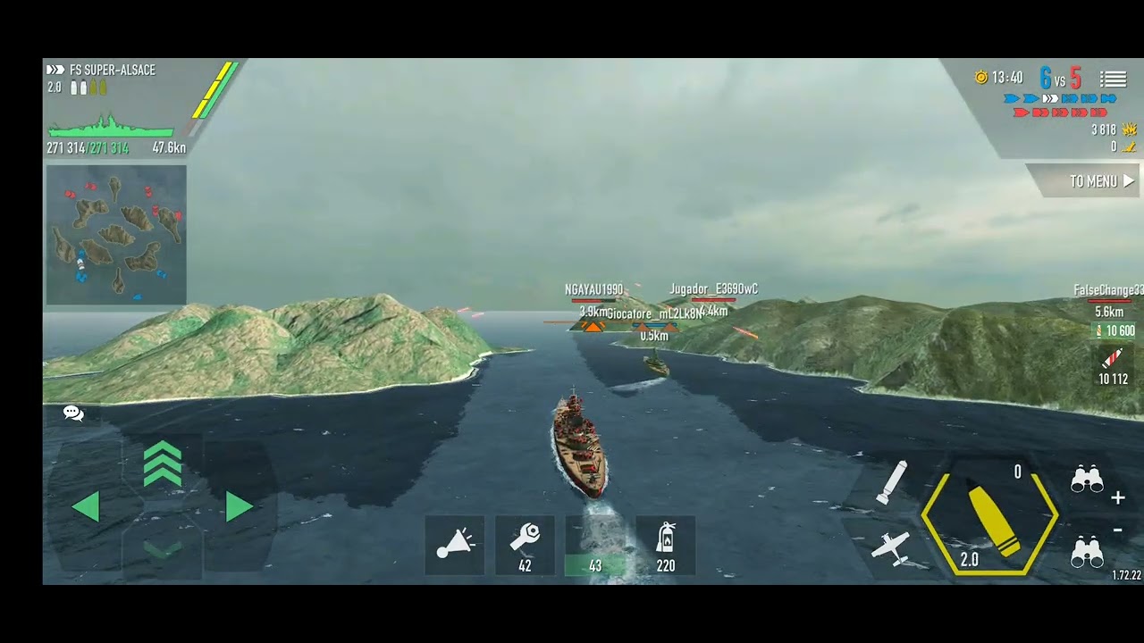 Battle of warships, I played 2 battles