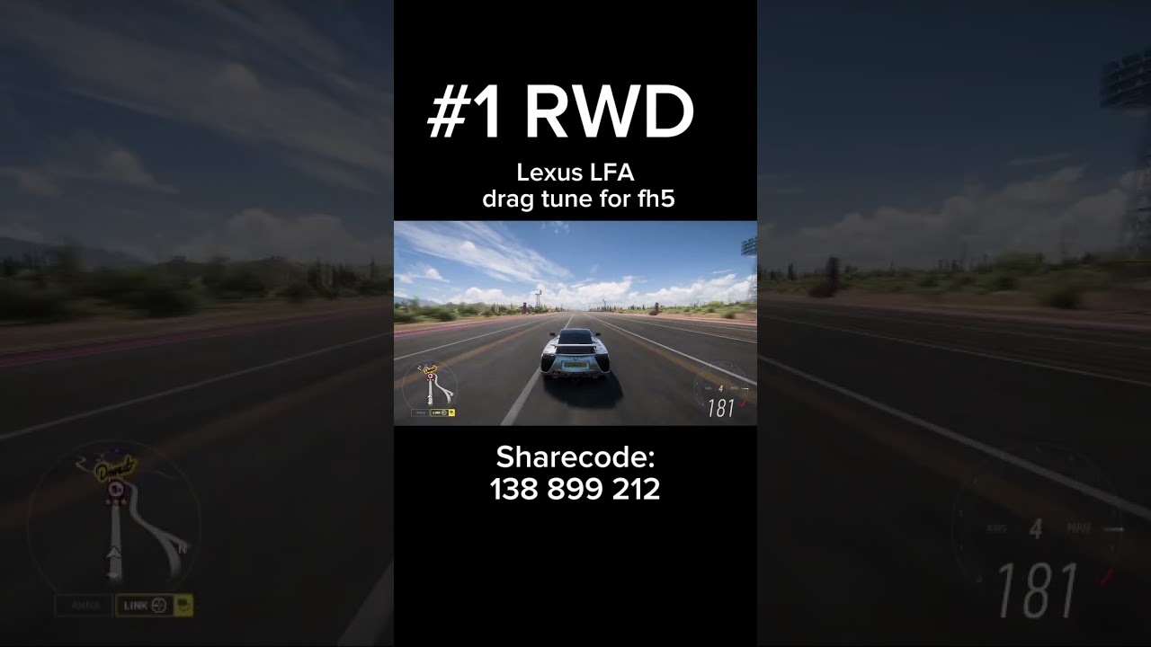 Best Lexus LFA drag tune in fh5.