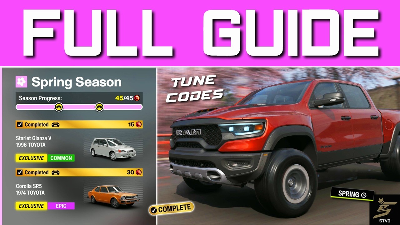 Forza Horizon 6 Festival Playlist Spring Seasonal Challenge Guide (Share Codes + Tutorial)