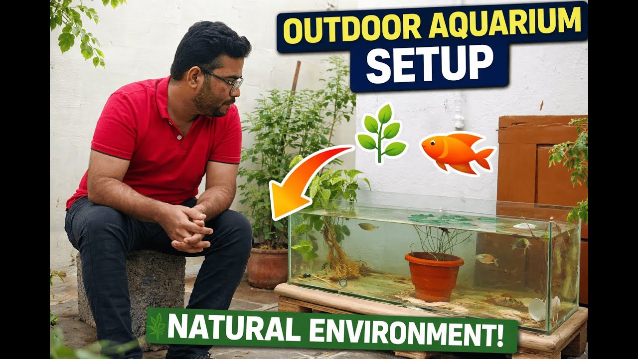 Outdoor Aquarium Setup in Natural Environment | Peaceful Fish Tank
