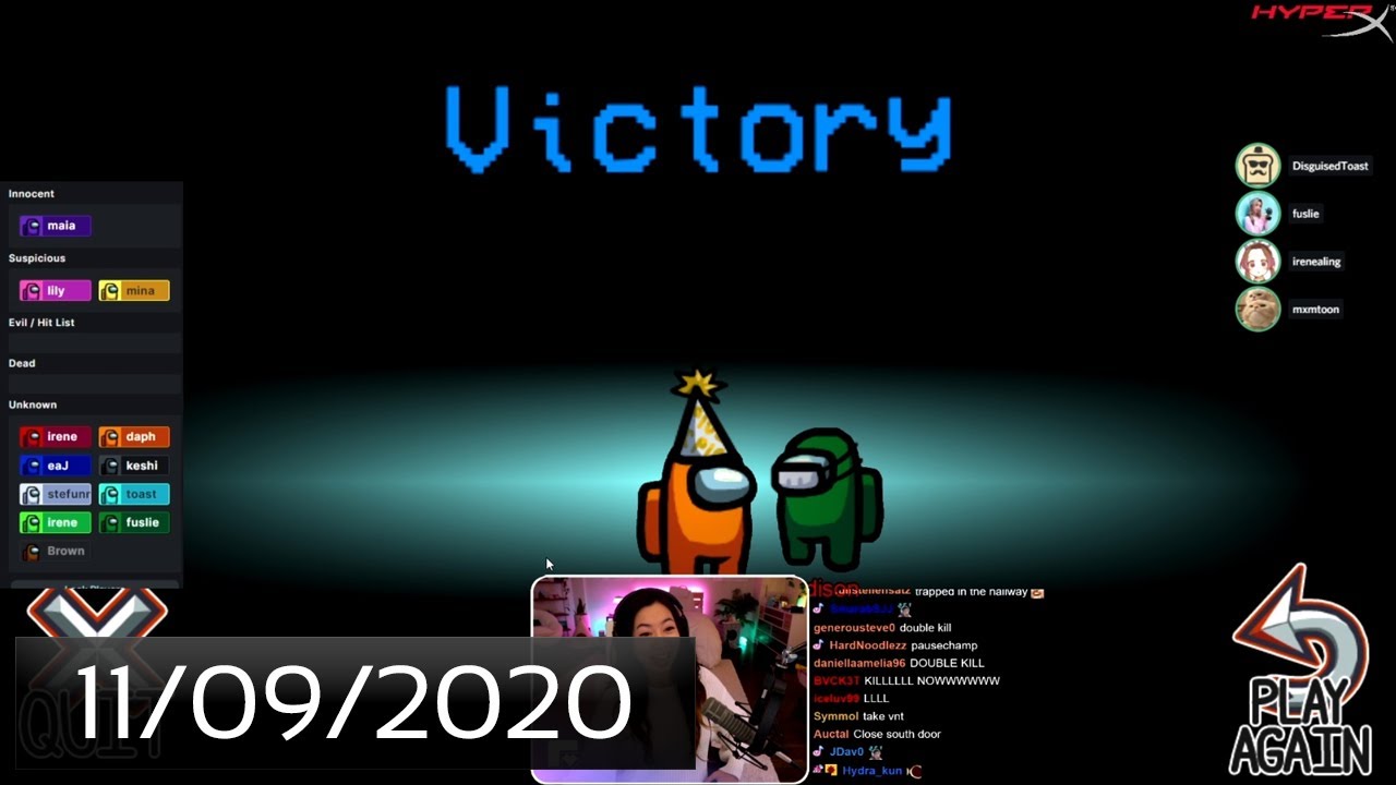 [11/09/2020] among us with musicians :D!! and then comfy minecrafting for a bit ^_^