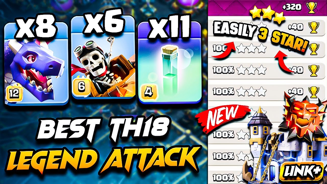 Best TH18 Attack Strategy With Dragon 2025 | TH18 DRAGON & DRAGON RIDER Attack With RC CHARGE COC