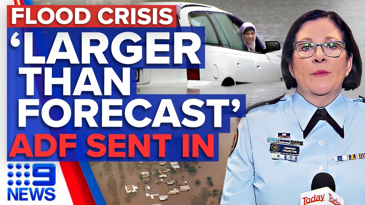Floods: ADF troops called in, BOM weather update, Kempsey on edge | 9 News Australia