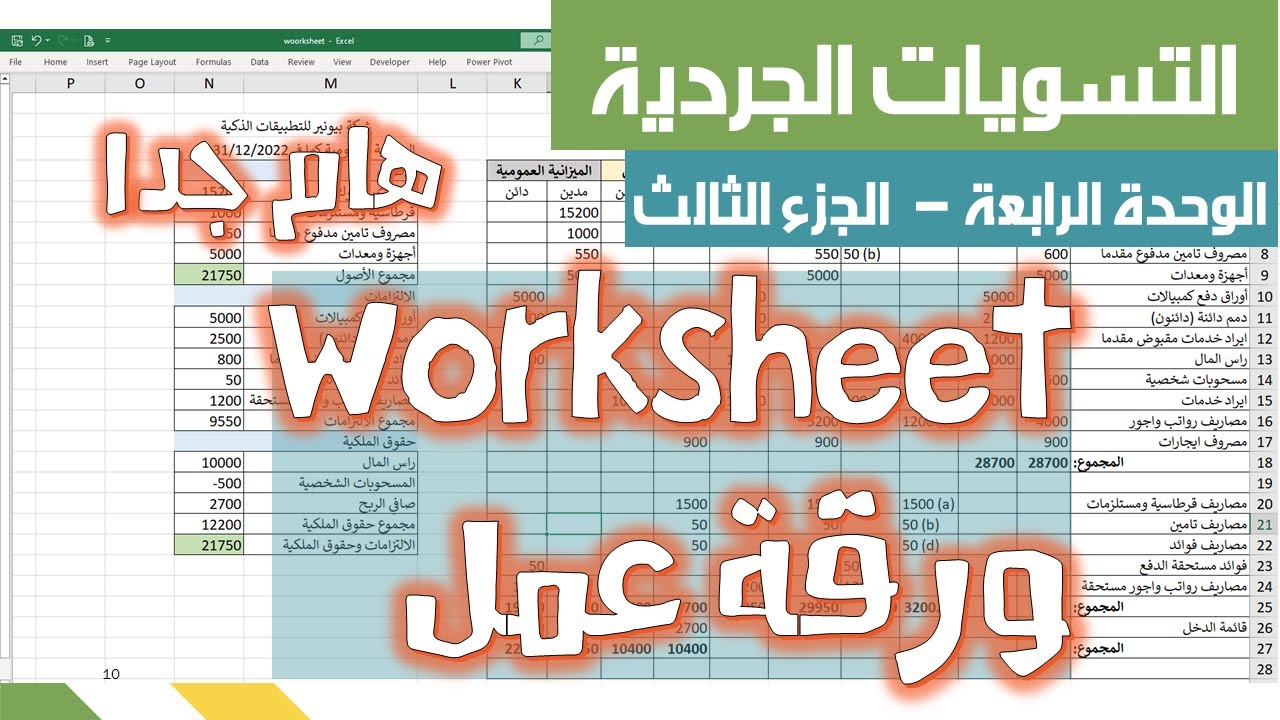 مبادئ محاسبة 02 الوحدة الرابعة - التسويات الجردية - الجزء الثالث