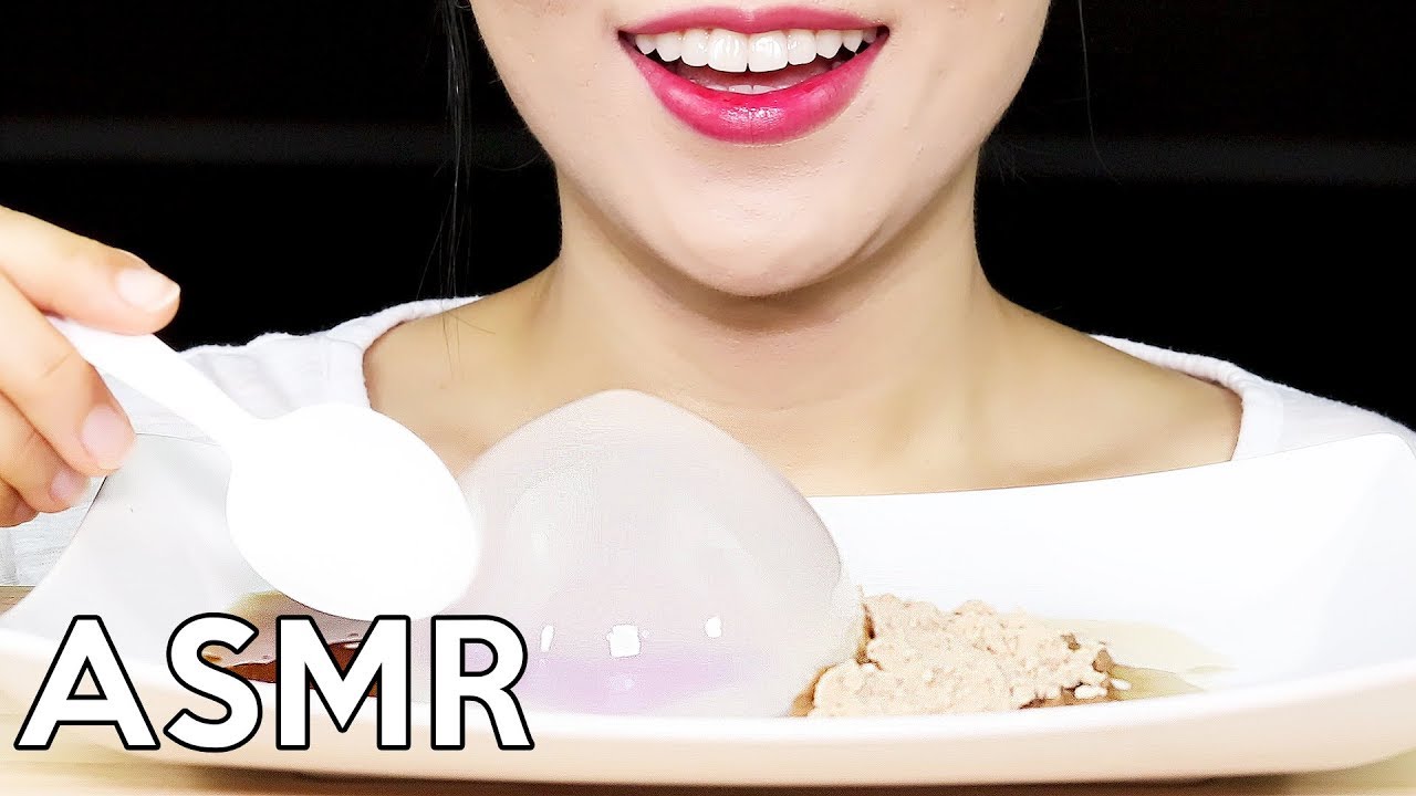 ASMR Raindrop Cake *Soft Tingle* 물방울떡💦 리얼사운드 먹방 No Talking Eating Sounds