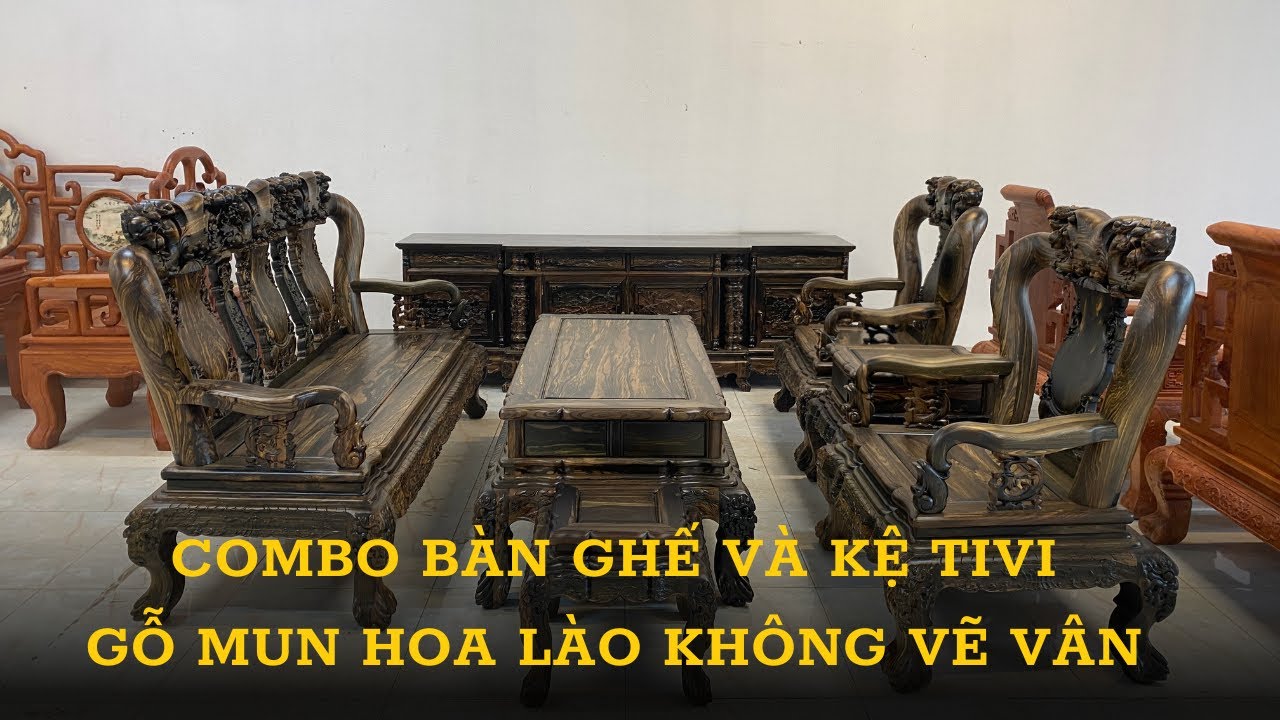 Mê Mẩn Với Nét Vân Gỗ Mun Bộ Bàn Ghế Minh Quốc Đào Cột 12  - Đồ Gỗ Quân Nga