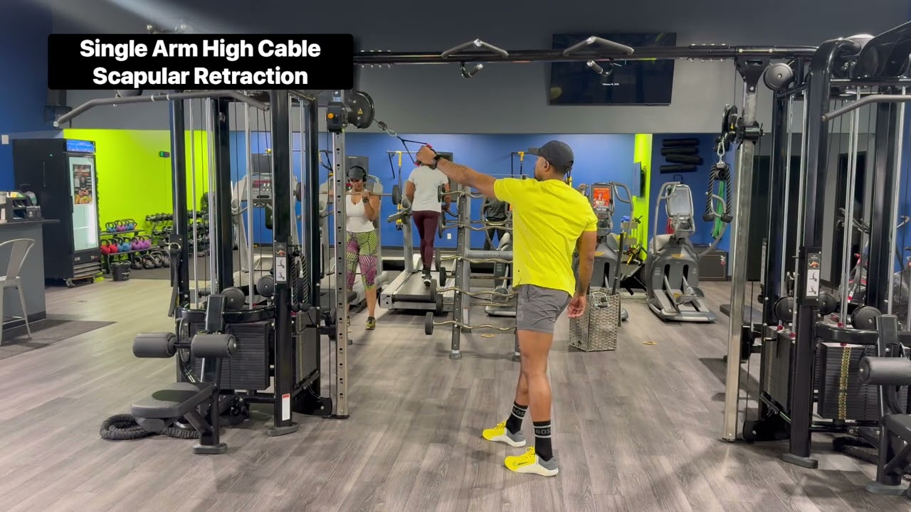 Single Arm High Cable Scapular Retraction Video Demonstration (rotator cuff rehab)