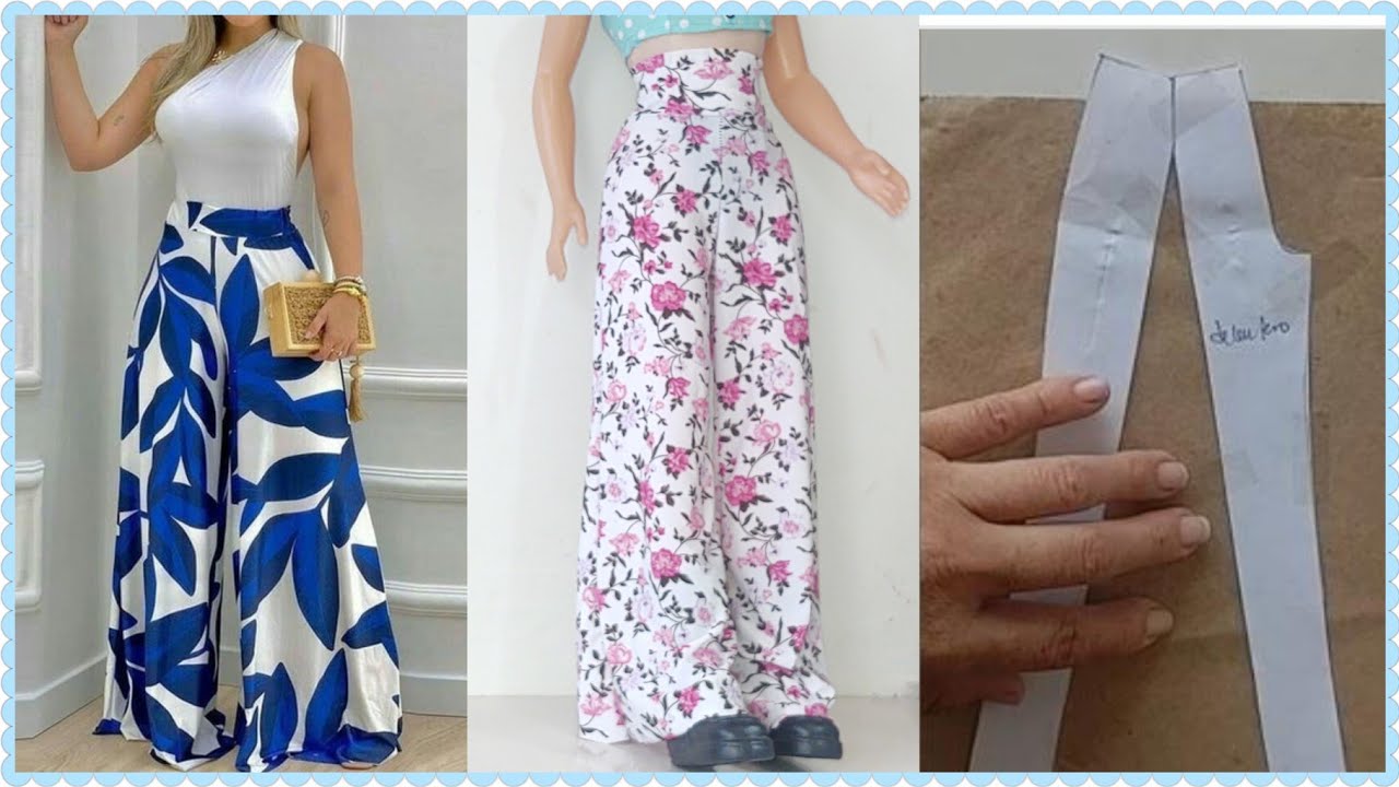 Pantalon Palazzo,en un solo paso, fácil de hacer diseño corte y confección