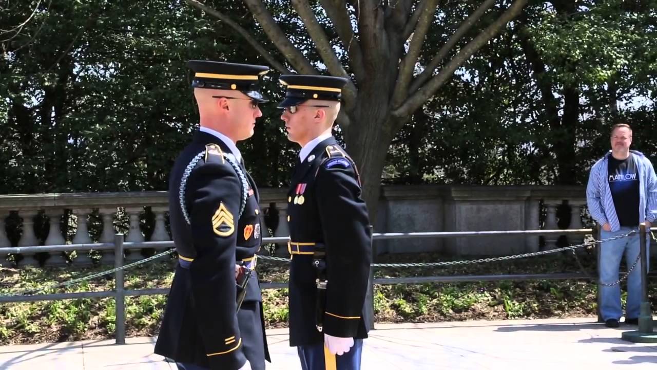 A thorough inspection before the changing of tomb guard at the Tomb of the Unknown Soldier