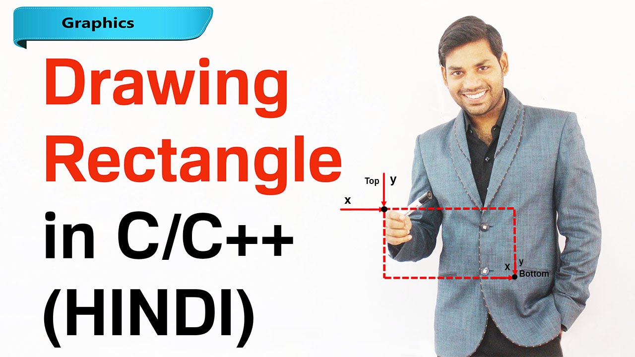 Drawing Rectangle Using C Graphics (HINDI)