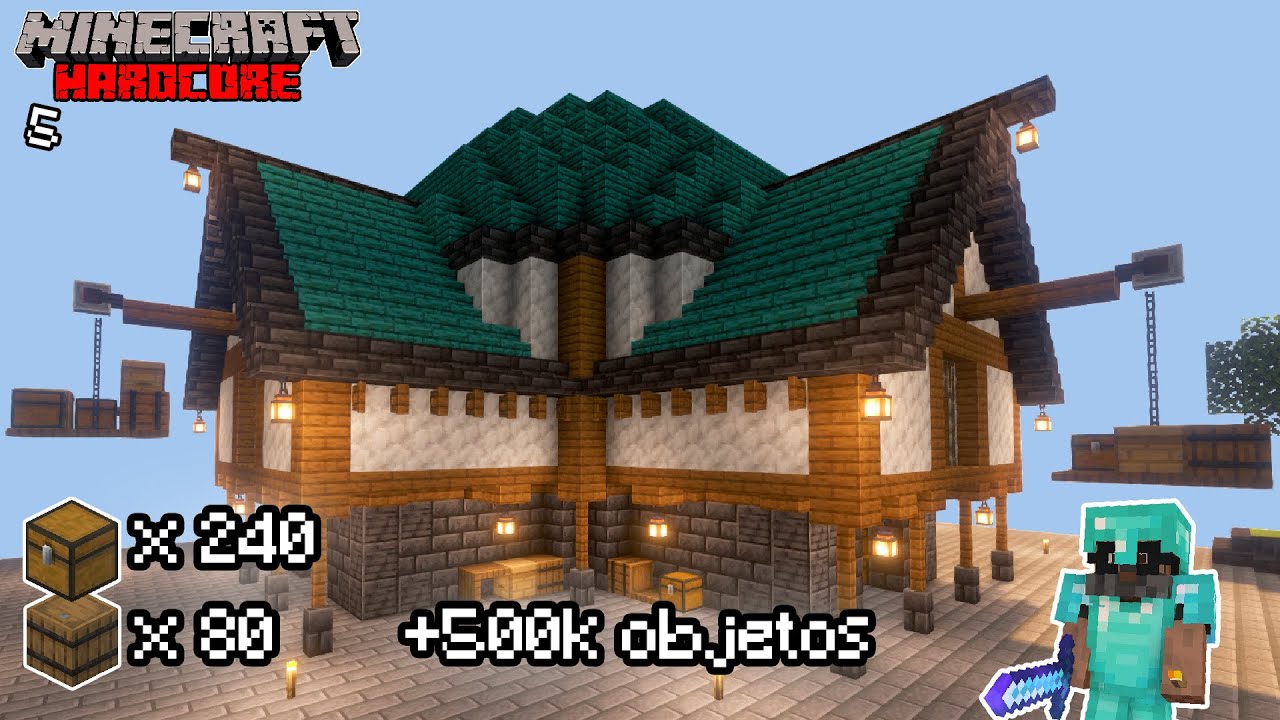 Hago un ALMACÉN y acabo la zona industrial en Minecraft hardcore 1.20.1 survival