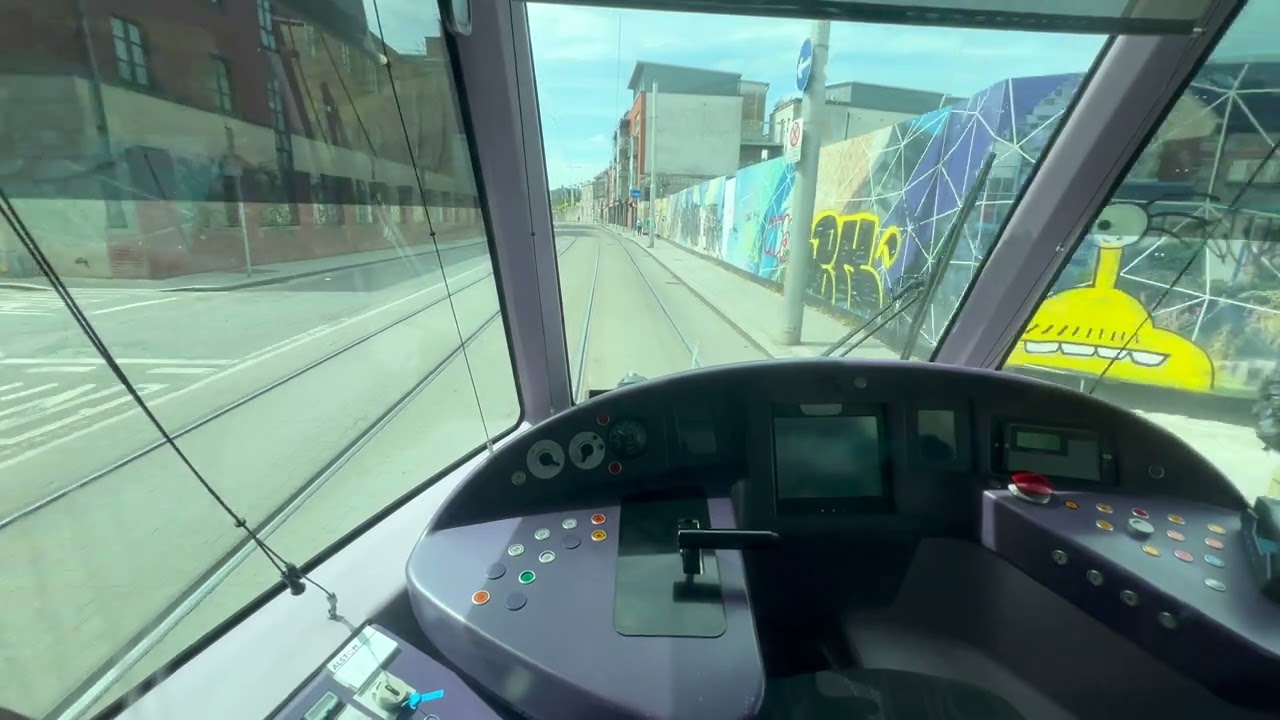 Dublin Luas tram driver's cabin view 4K