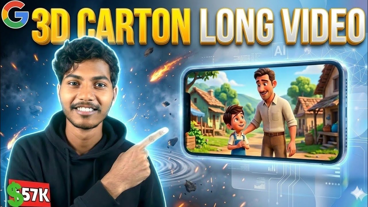 Mobile Se 3D Cartoon Video Kaise Banaye 🤯 | AI Se Village Story Animation Step By Step (Hindi)