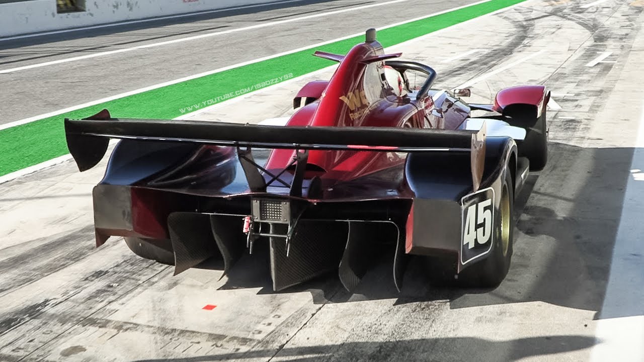 650HP/620Kg Wolf GB08 Extreme testing at Monza Circuit: Accelerations, Fly Bys & Ford V8 Sound!