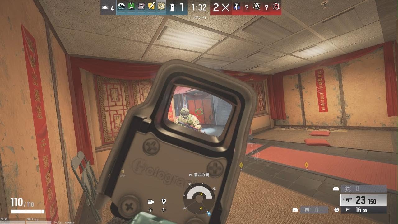 416弱いなと思ったら単にクソエイムだっただけ[R6SX]