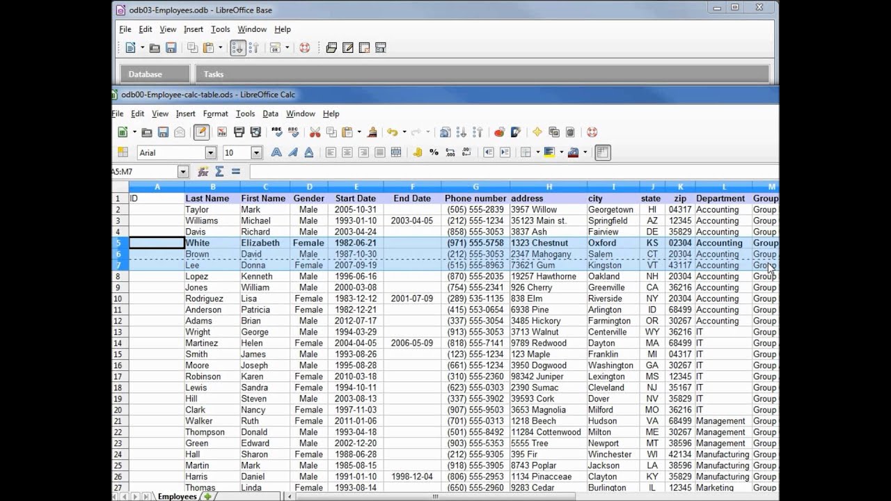 LibreOffice Base (03) Импорт данных из файла Calc