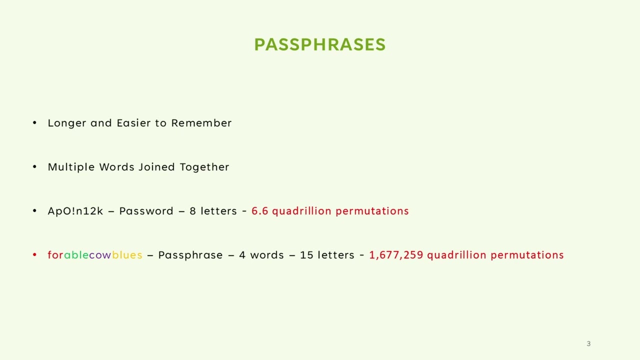 Passphrases as Passwords