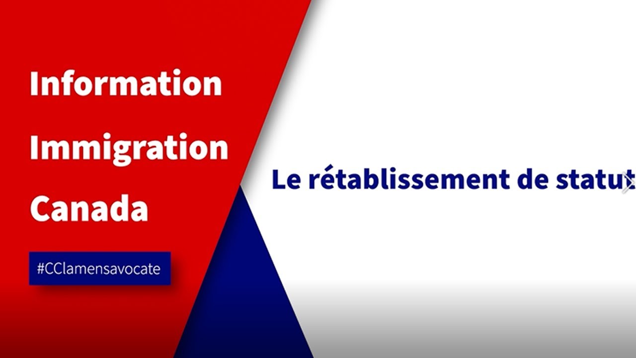 Le r&eacute;tablissement de statut au Canada
