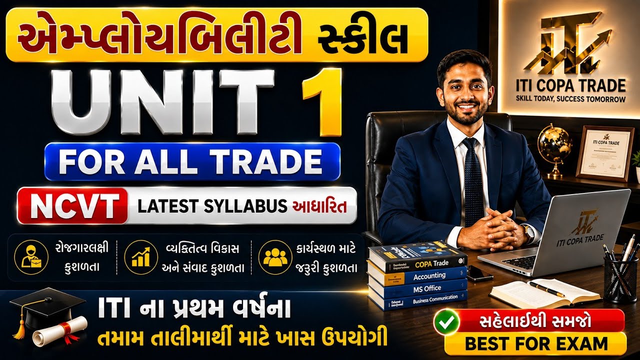 Employability Skills Unit 1 | All Trade | NCVT Latest Syllabus આધારિત | ITI First Year Lecture 1