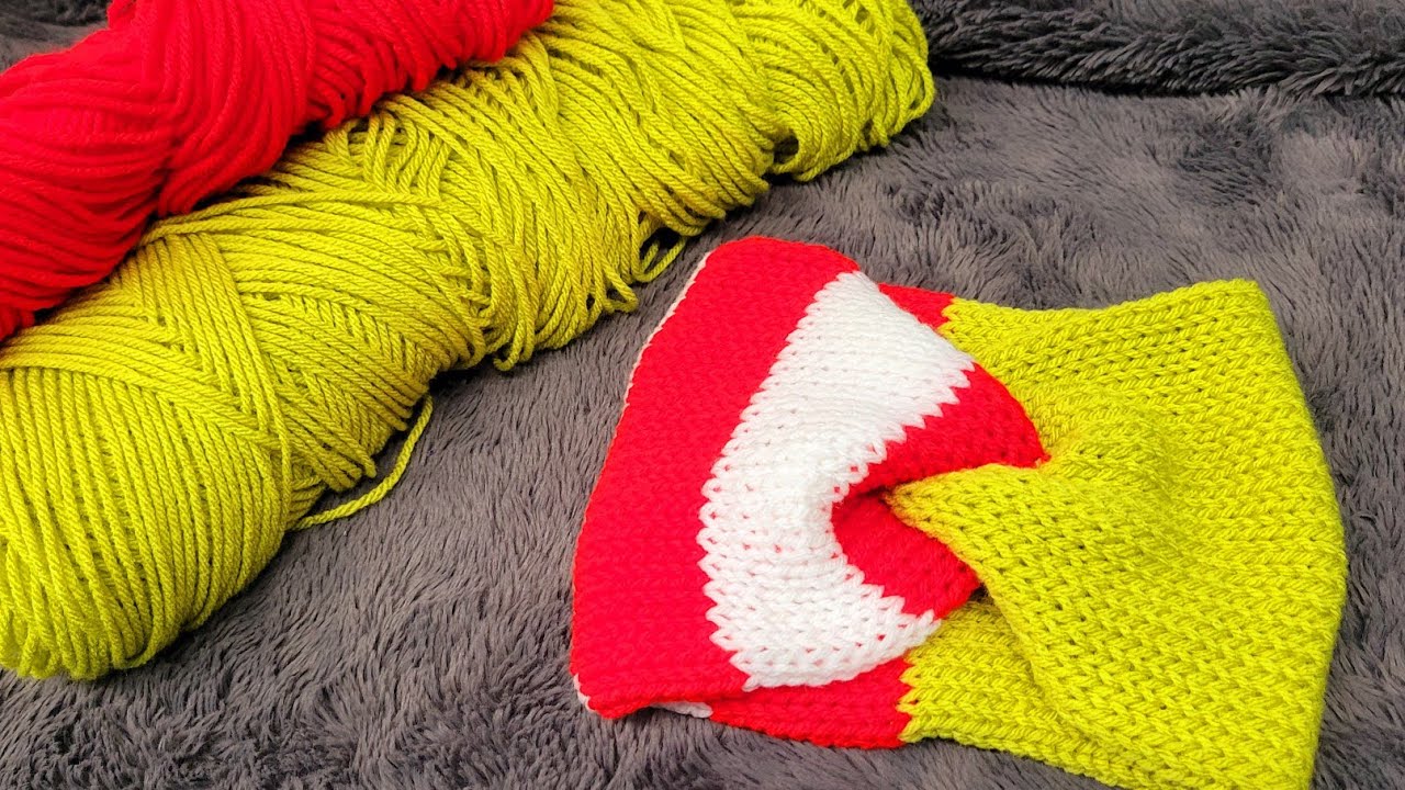 machine knit grinchy headband. addi, sentro, innovations, singer.  circular knitting pattern.