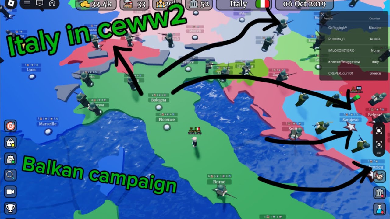 Balkan conquest as Italy in ceww2