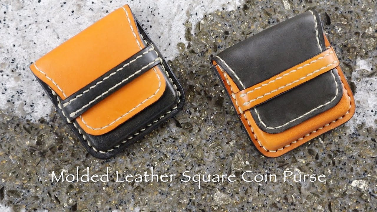 Molded Leather Square Coin Purse
