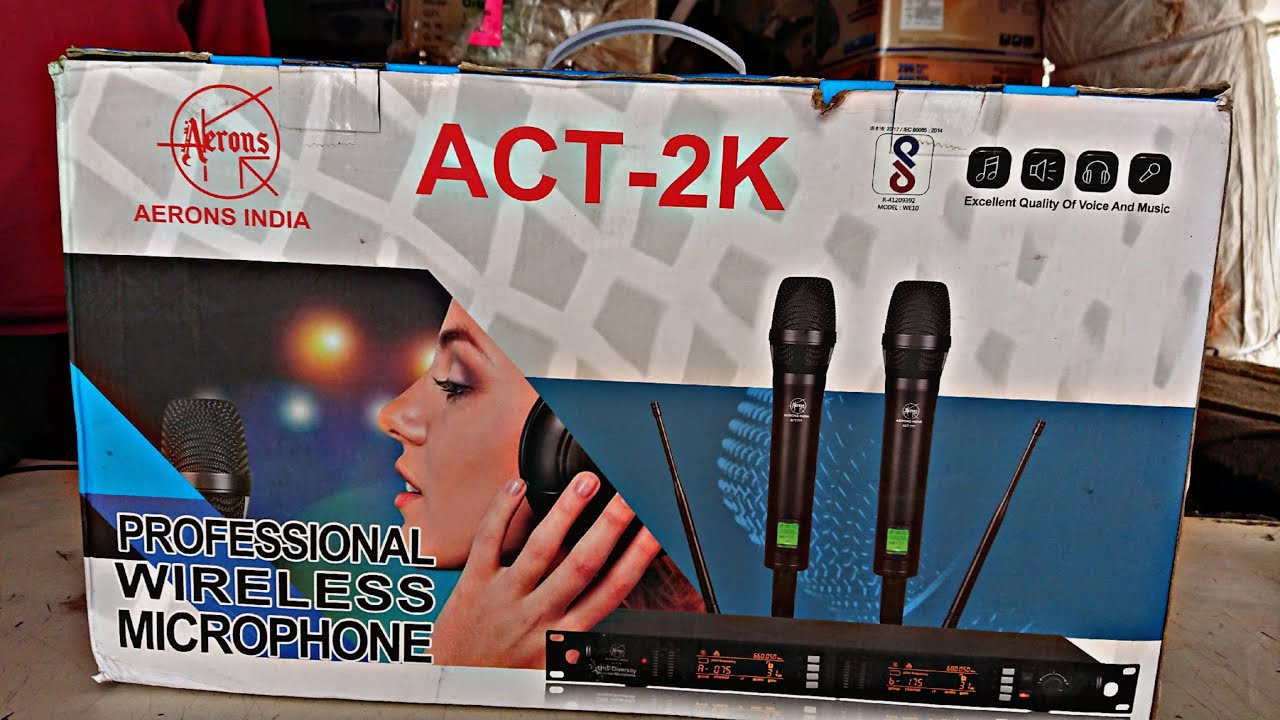 AERONS ACT 2K UHF WIRELESS MICROPHONE UNBOXING & REVIEW